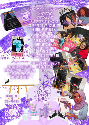 Artistic expression paint party package one ( party of 10 no host)