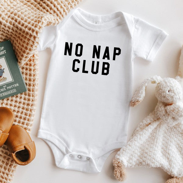 No Nap Club Baby Onesie