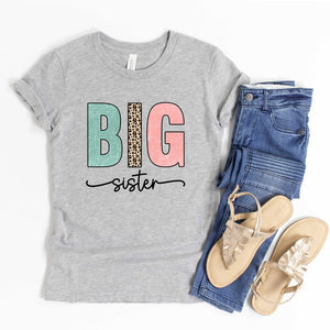 Big Sister Leopard Youth Graphic Tee