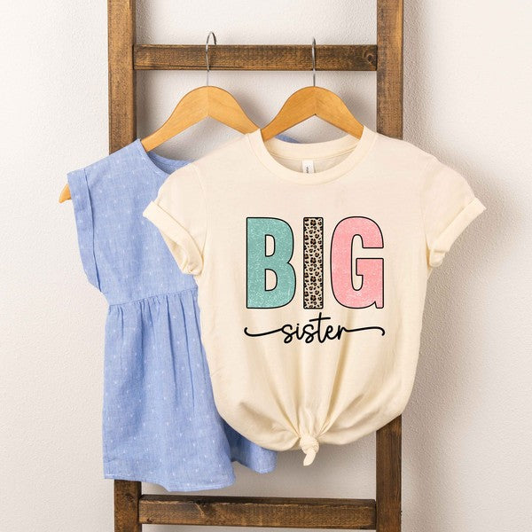 Big Sister Leopard Toddler Graphic Tee