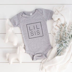 Lil Sis Square Baby Onesie