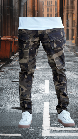 Camouflage double pocket cargo pants